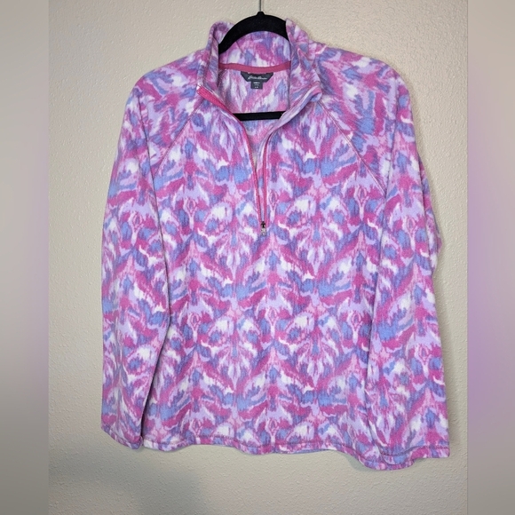 Eddie Bauer Multi-Color Pink/Blue/White Pull Over Sweater with 1/4 Zip S… - Picture 2 of 8